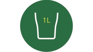 1 l menzūrėlė su dangčiu sriuboms, tyrėms arba kokteiliams