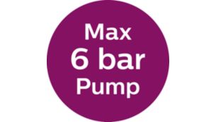 Pression de la pompe 6 bars max.