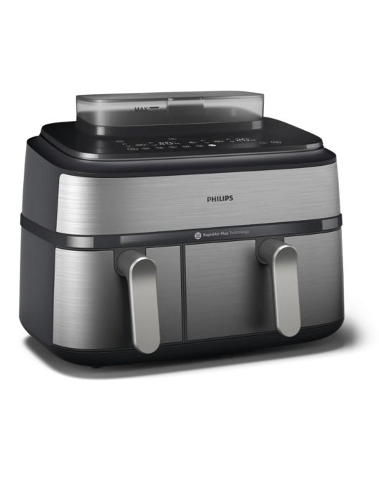 Airfryer, air fryer, dual basket, steam, RapidAir Plus, 5000 Series, NA555, NA555_00, NA555/00, NA555_09, NA555/09, stainless steel​