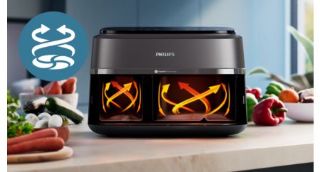 Rapid Air Plus Teknolojisi ile dışı çıtır, içi yumuşak ve eşit pişmiş yemekler