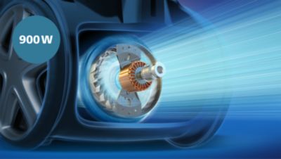 Motor od 900 W za veliku usisnu snagu