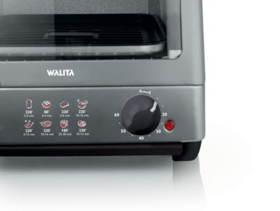 El timer de 45 minutos apaga el horno cuando la comida está lista