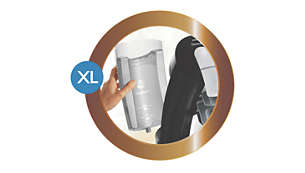 Réservoir d'eau XL amovible pour un remplissage moins fréquent