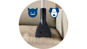 Furniture tool removes pet hair with ease