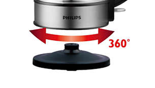 Cordless 360° pirouette base for easy lifting and placing.