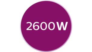 2600 W for fast iron heat-up