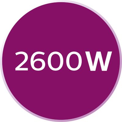 2600 W for fast iron heat-up