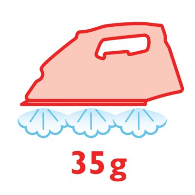 Continuous steam output up to 35 g/min