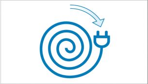 Rangement du cordon d'une simple pression sur le bouton