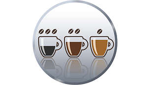 Sterkte-instelling voor keuze van de gewenste sterkte van uw koffie