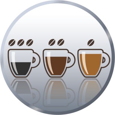 Opción de selección de intensidad para variar la intensidad de su café