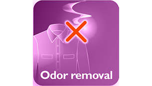 Remove odores a cigarro, comida e odores corporais
