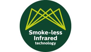 Advanced infrared heat technology for up to 80% less smoke
