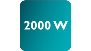 Vermogen tot 2000 W voor constant hoge stoomproductie