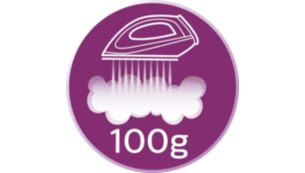 Dampfsto&szlig; bis zu 100&nbsp;g zum Gl&auml;tten hartn&auml;ckiger Falten