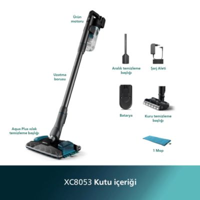 Philips 8000 Serisi Kablosuz Elektrikli Süpürge Aqua Plus