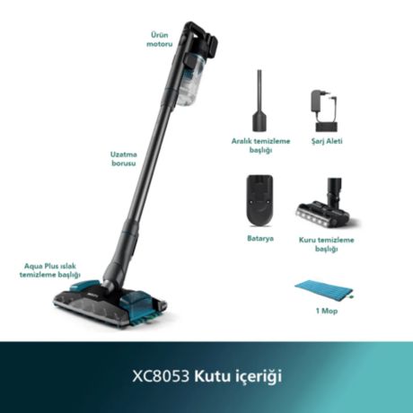XC8053/01 8000 Serisi Kablosuz Elektrikli S&uuml;p&uuml;rge Aqua Plus