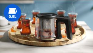 0,9 litrelik cam demlik