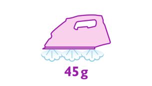 Steam output of up to 45 g/min for better crease removal