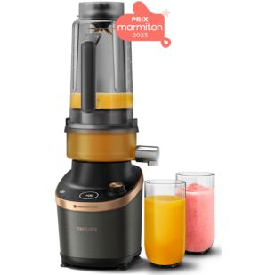 S&eacute;rie 7000 Blender extracteur de jus Philips - Blender Flip&amp;Juice 2L, 1500W + 2 gourdes