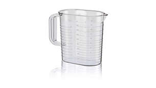 1.7 公升橢圓形量杯，可用於準備食材或儲存設備。