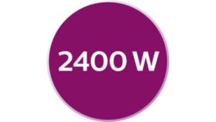 Moc 2400 W zapewnia szybkie nagrzewanie się i skuteczną pracę