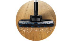 La nouvelle brosse 3&nbsp;en&nbsp;1 TriActive+ aspire les poussi&egrave;res fines et grosses