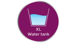 Réservoir d'eau XL pour éviter les remplissages en cours d'utilisation