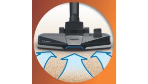 La nouvelle brosse 3&nbsp;en&nbsp;1 TriActive+ aspire les poussi&egrave;res fines et grosses