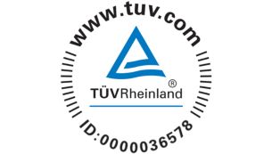 TÜV-tanúsítvánnyal rendelkezik, amely a megbízható eredmény jelképe