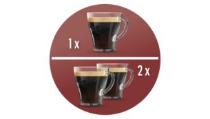 1 eller 2 kopper Senseo®-kaffe på mindre end et minut