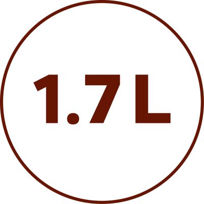 Capacidad de agua de 1,7 l