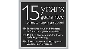 15-års garanti på motoren