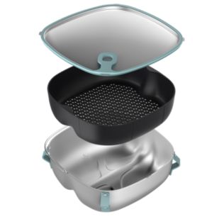 Dodatak za Airfryer XXL od 8,3 l 2-u-1 komplet za kuvanje na pari i prženje