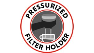 Pressurized filter holder for perfect crema