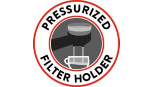 Pressurised filter holder for perfect crema