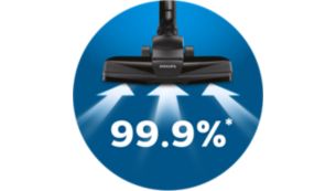 Usisava 99,9 % prašine* za vrhunske rezultate čišćenja