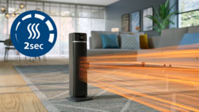 Si riscalda in 2 secondi grazie alla tecnologia con ceramica