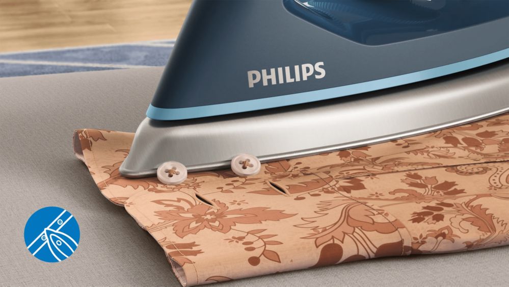 Button groove speeds up ironing along buttons and seams