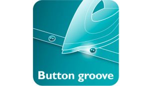 Button groove speeds up ironing along buttons and seams