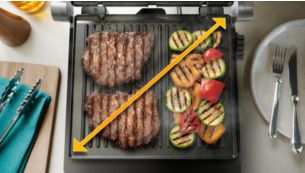 يمكن لمساحة الشوي الكبيرة أن تطعم العائلة بأكملها