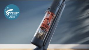 憑藉 PowerCyclone Aqua 技術，始終使用淨水拖地