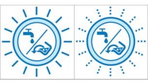 Indicator for full dirty water tank / empty clean water tank