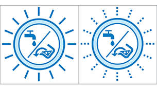 Indicatore serbatoio dell'acqua sporca pieno/serbatoio dell'acqua pulita vuoto