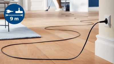 Veliki doseg od 9 metara pruža više čišćenja bez iskopčavanja