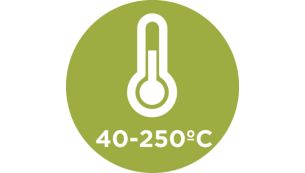 Plage de température de 40 à 250 °C
