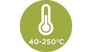 نطاق حرارة يتراوح بين 40 و250 درجة مئوية
