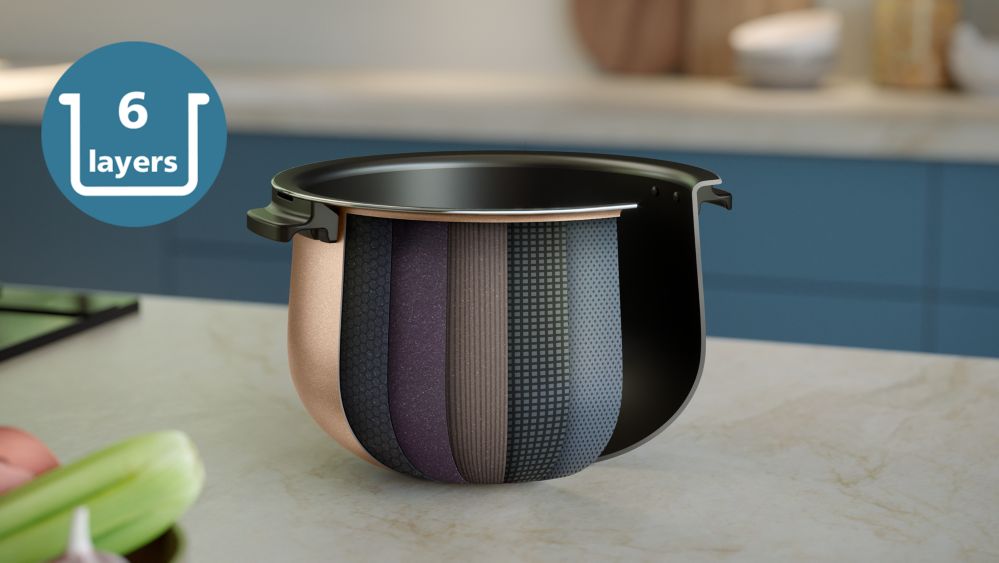 Premium 6 layer Extra Thick Pot Enhances Heat Distribution
