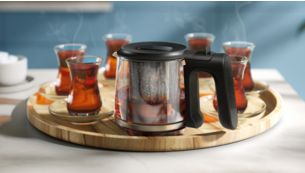 0,9 litrelik cam demlik