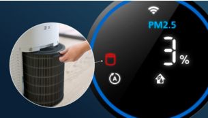 Follow the smart filter status indicator on your device
